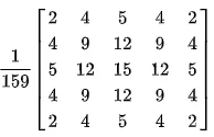 A five-by-five differentiated Gaussian filter with sigma equal to one